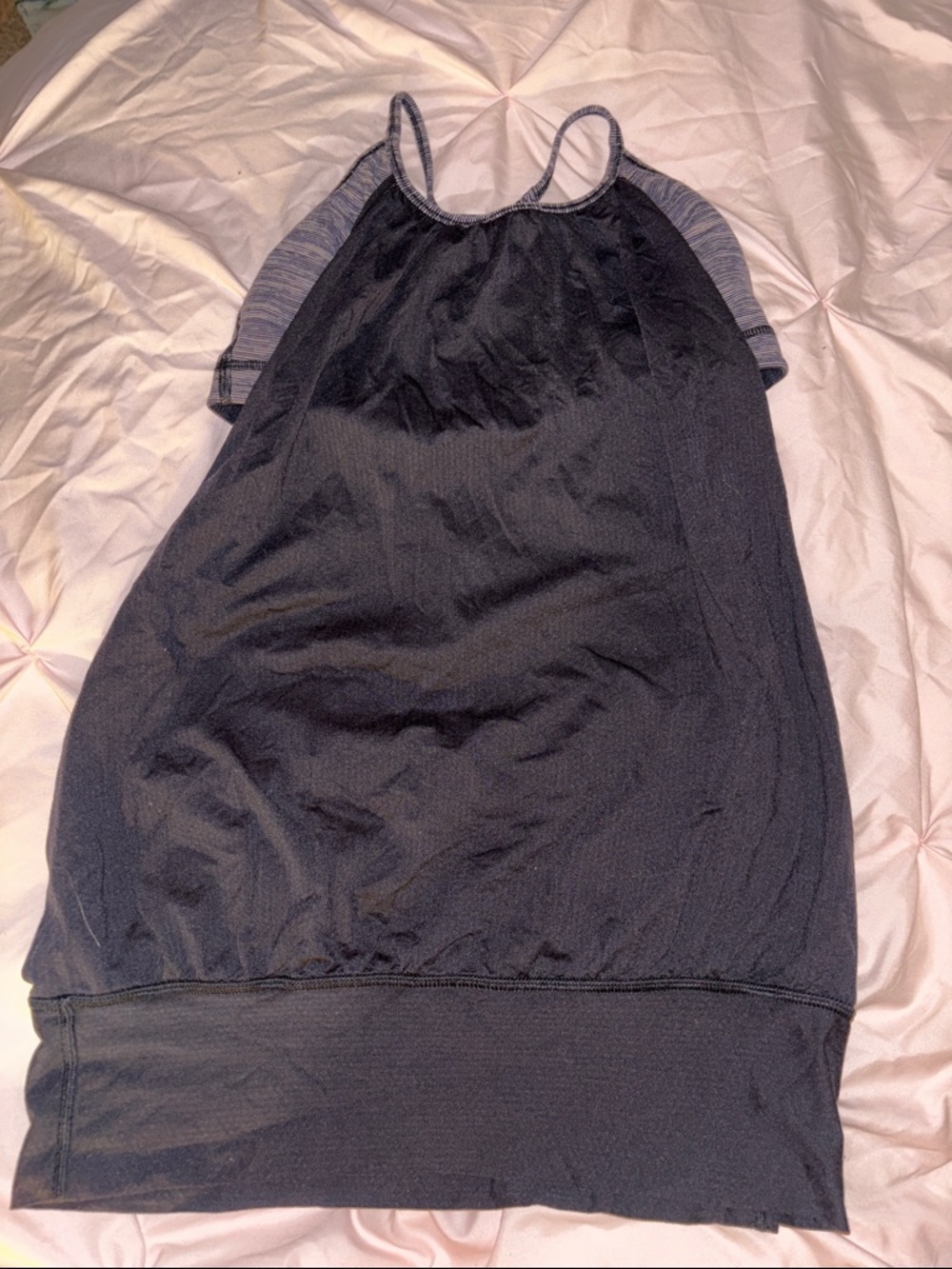 lululemon athletica Black and Heather Gray Strappy Tank Top